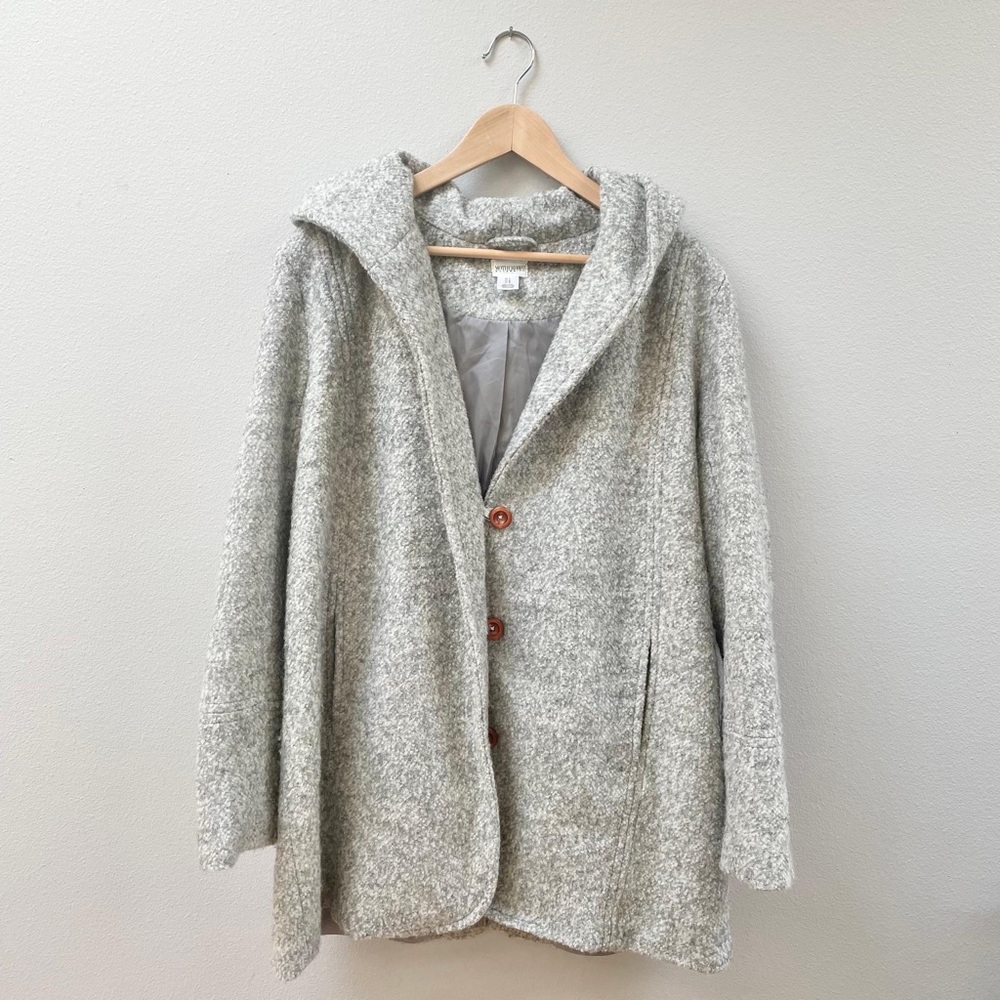 Motherhood Maternity Hooded Wool Blend Coat sz L